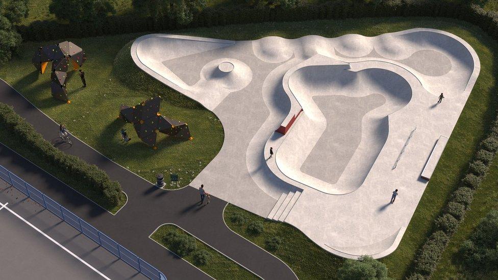 Artist's impression of Langarth Skatepark