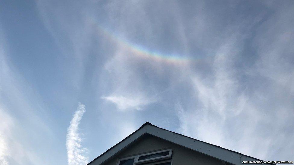 Upside down rainbow in the sky