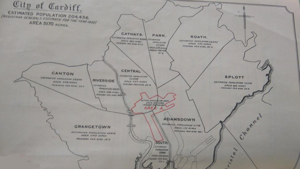 Map of Cardiff 1920