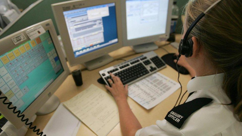 Police enquiry office on a 101 phone call