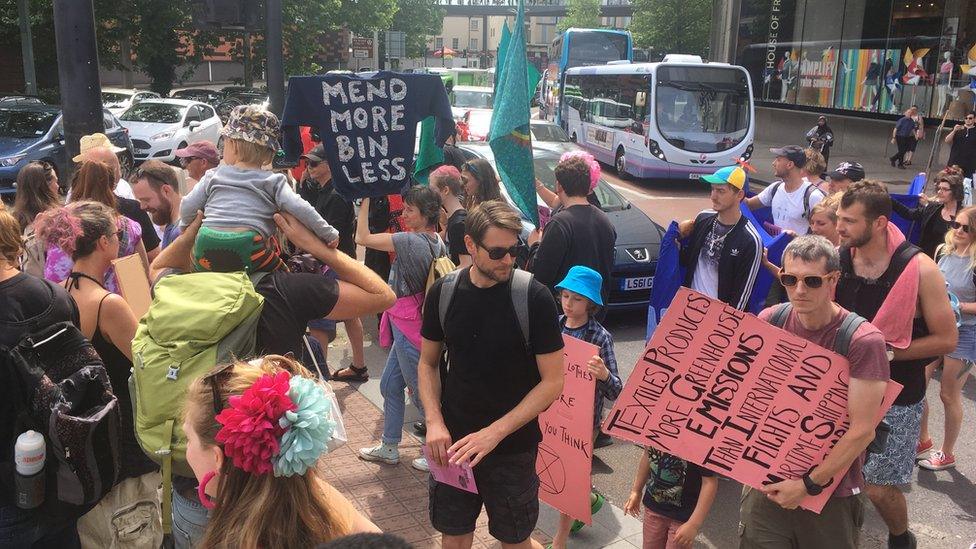 Extinction Rebellion protesters in Bristol