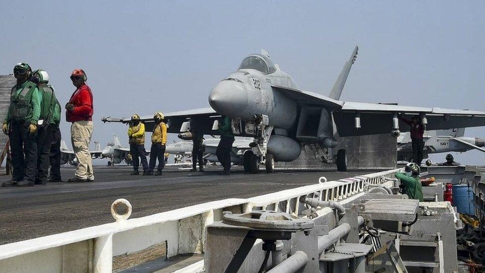 US aircraft carrier USS Dwight D. Eisenhower (CVN 69) in the Gulf