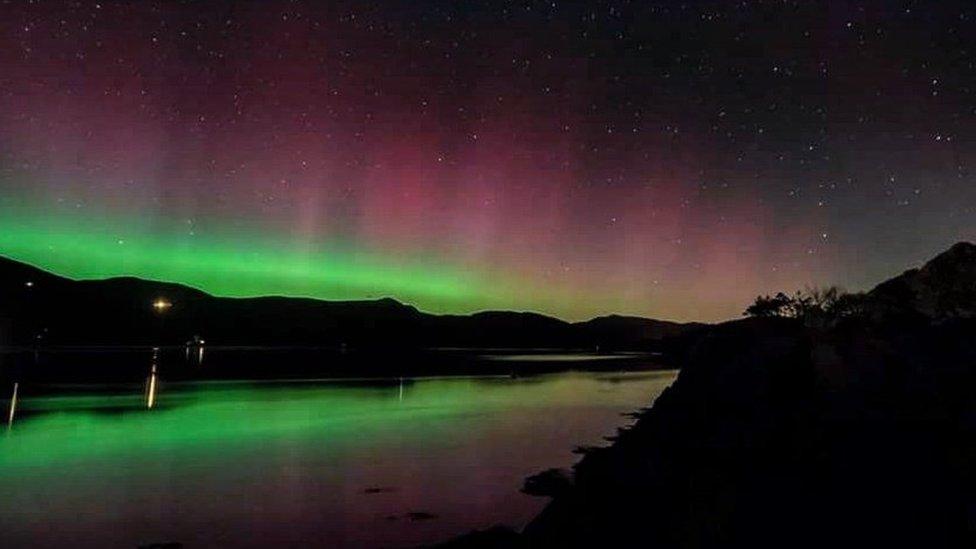 Northern lights over Barmouth, Gwynedd