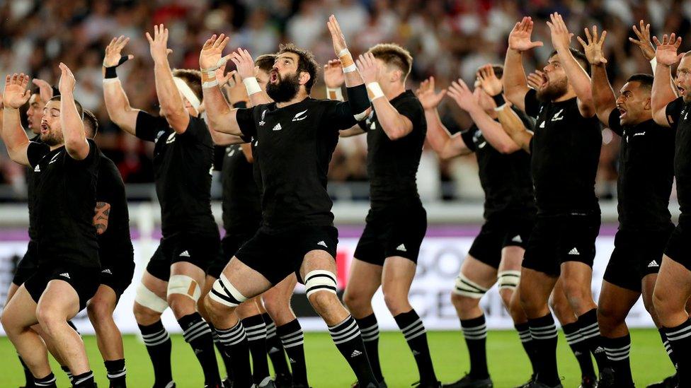 New Zealand team performing the haka