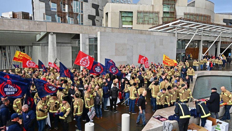 FBU protest at Holyrood