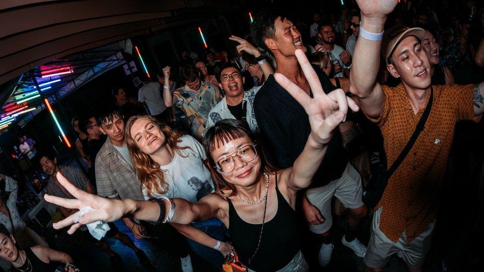 Dancers at the Haw Par Villa rave