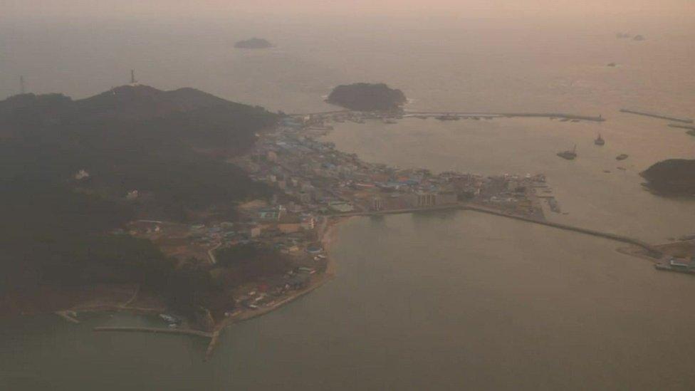 Pollution over South Korea from the plane