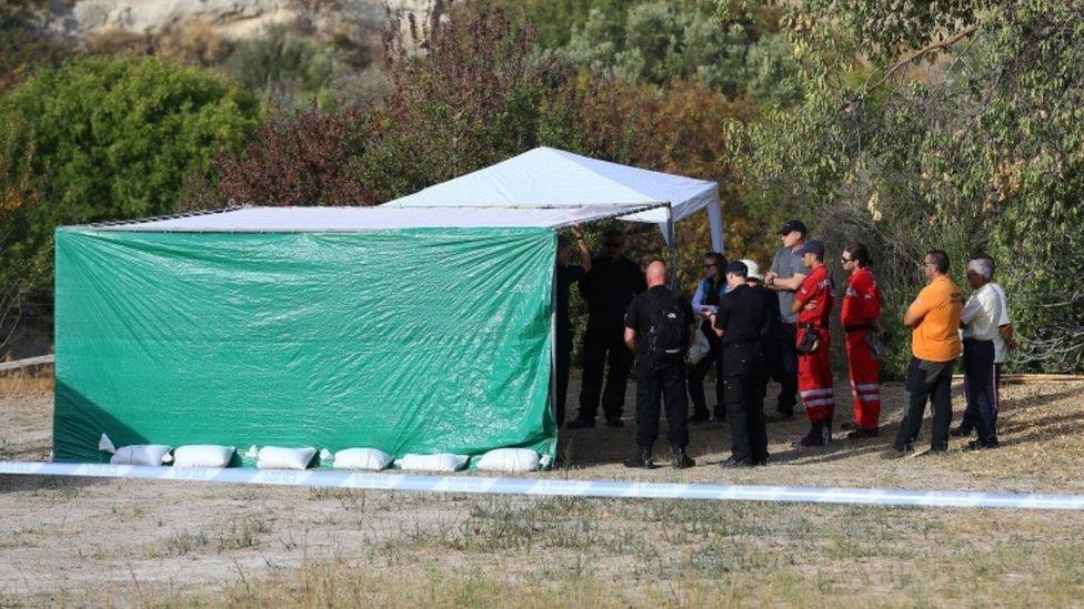 Tents at search site