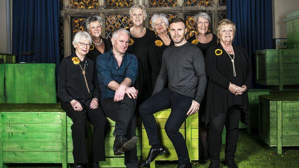 Gary Barlow, Tim Firth and the original Calendar Girls