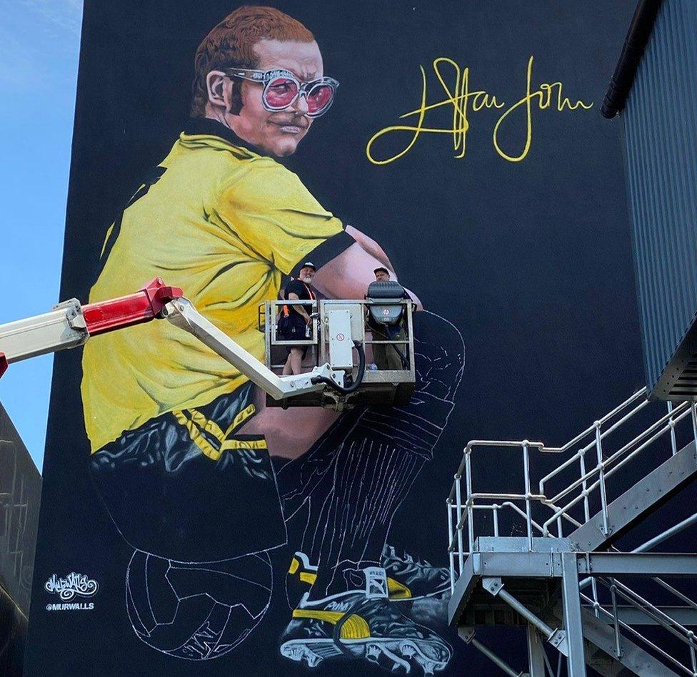 Elton John mural at Vicarage Road