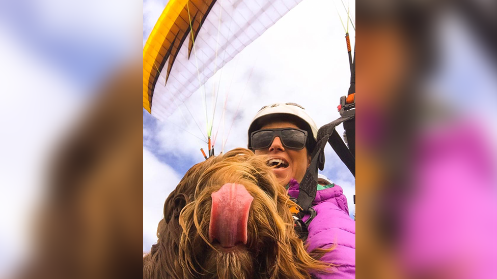 Henry and Amy paragliding