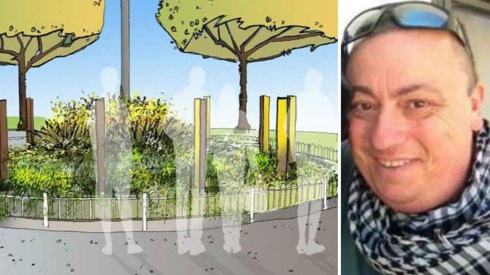 Tribute garden and Alan Henning