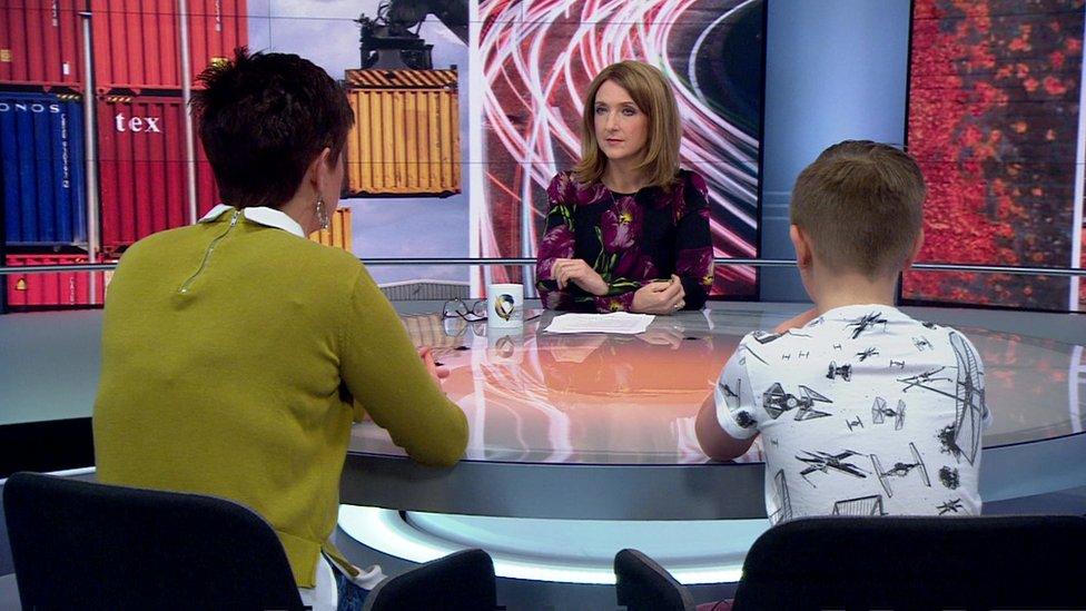 Jason, his mother Leanne being interviewed by Victoria Derbyshire