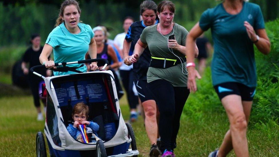 Runners taking part in the Parkrun at Bushy Park in London, the largest and oldest Parkrun in the UK