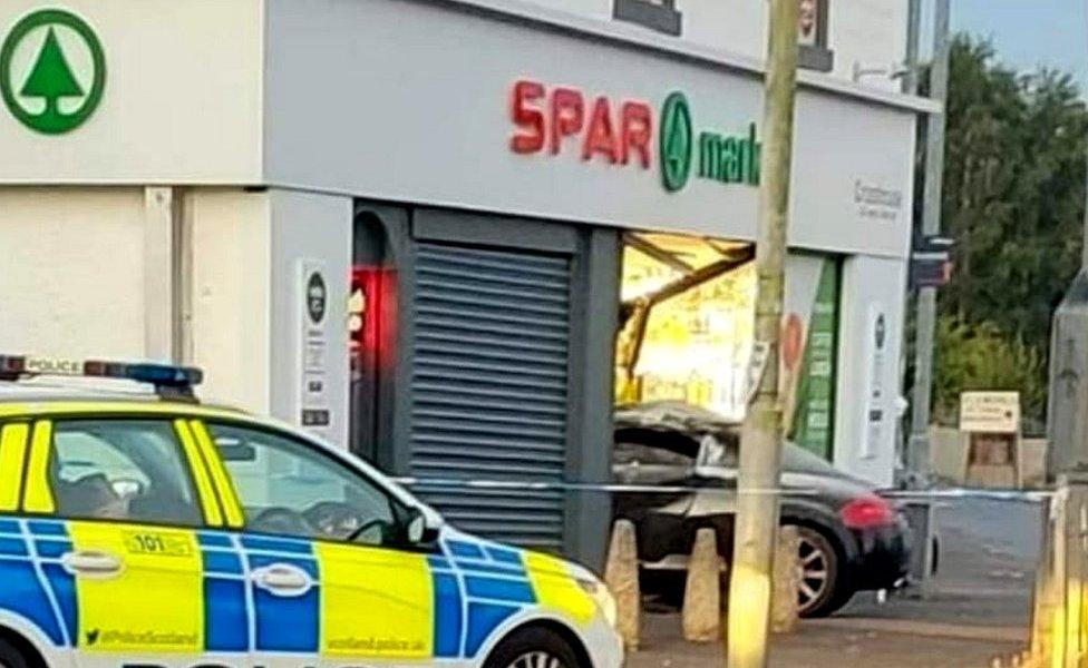 Car crashed into Spar shop in Crosshouse