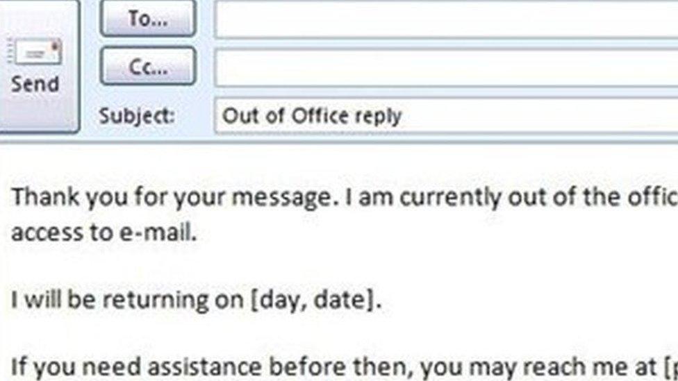 Out of office email