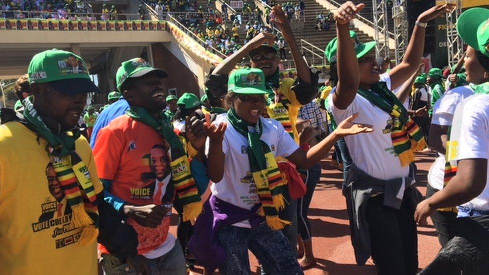 Zanu-PF supporters in Harare, Zimbabwe