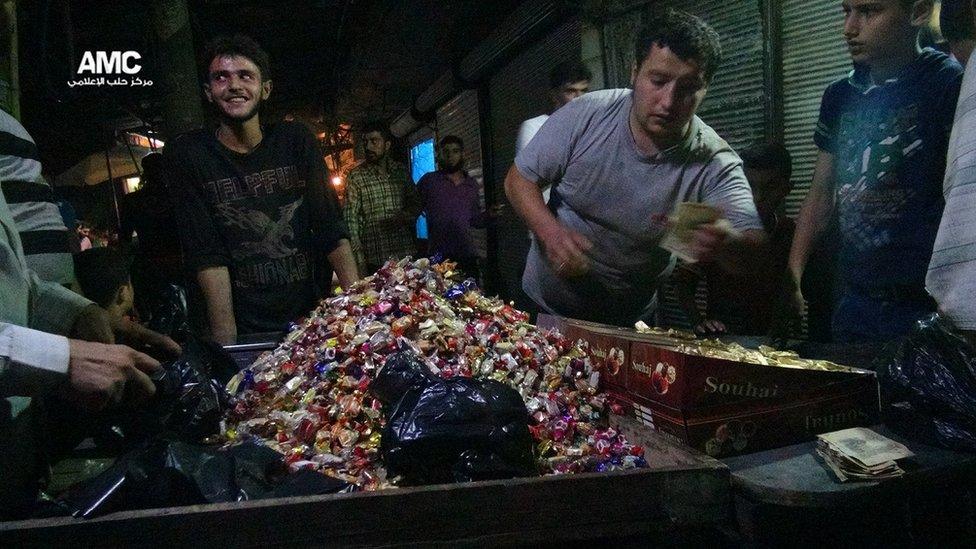 Sweets for sale in Aleppo