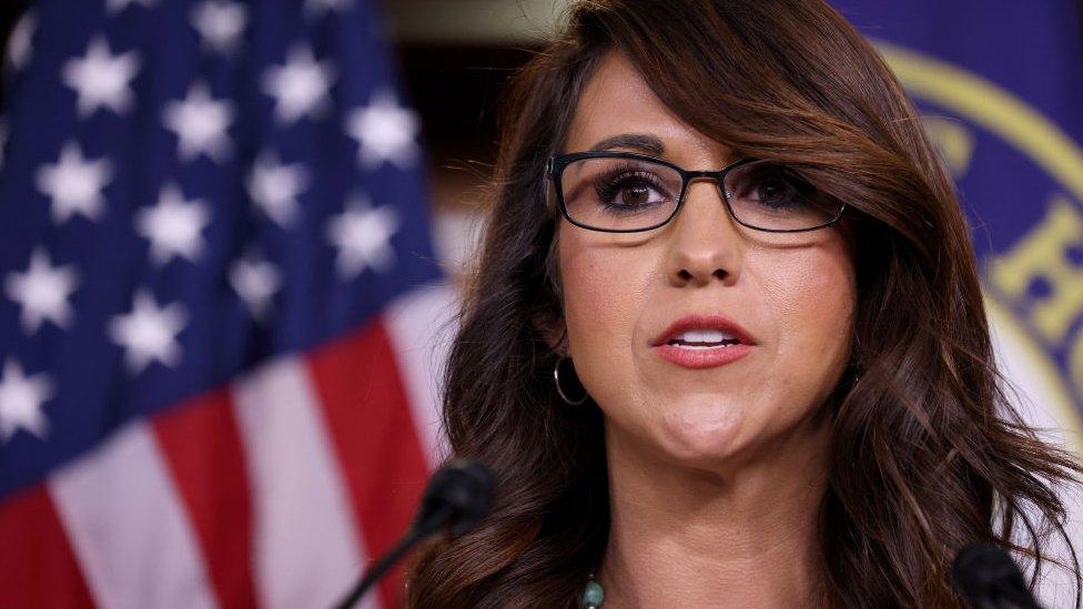 Lauren Boebert speaks during a press conference at the US Capitol 23 June 2021 in Washington, DC