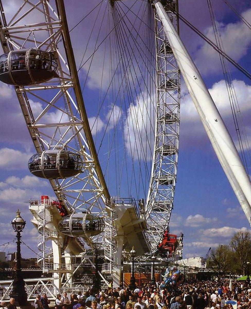 Crowds near the London Eye