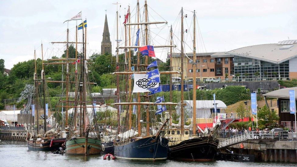 Tall Ships moored in Sunderland