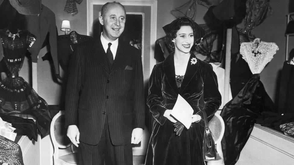 Princess Margaret with Christian Dior