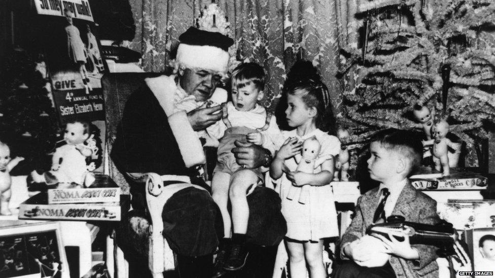 Old photo of Santa's grotto