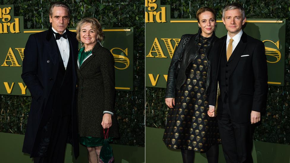 Jeremy Irons and Sinead Cusack were at the event, along with Amanda Abbington and Sherlock's Martin Freeman