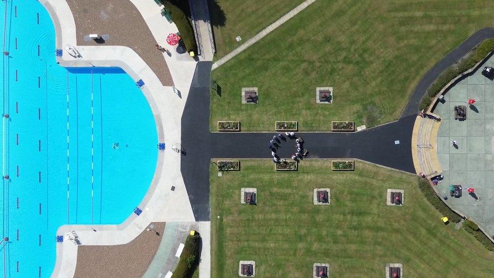 Aerial view of the lido and grounds