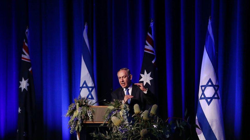 Israeli Prime Minister Benjamin Netanyahu speaks at a function in Sydney