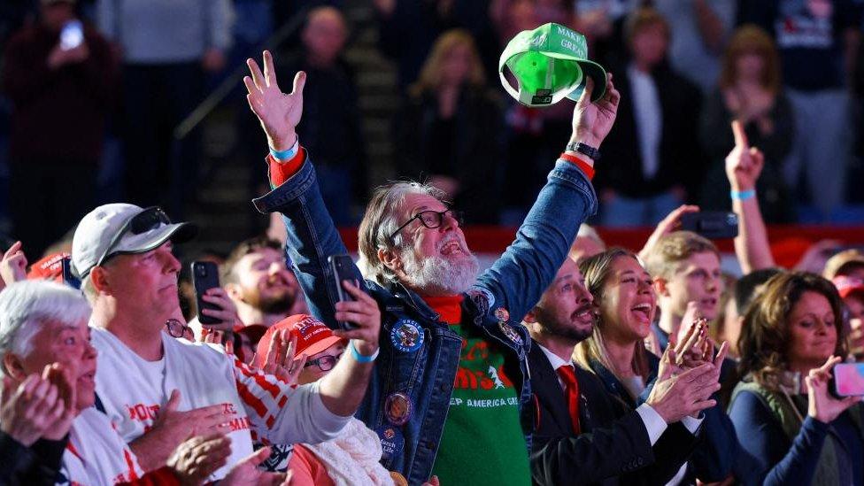 Trump supporters at a rally in New Hampshire this week