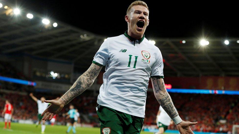 James McClean celebrates scoring goal