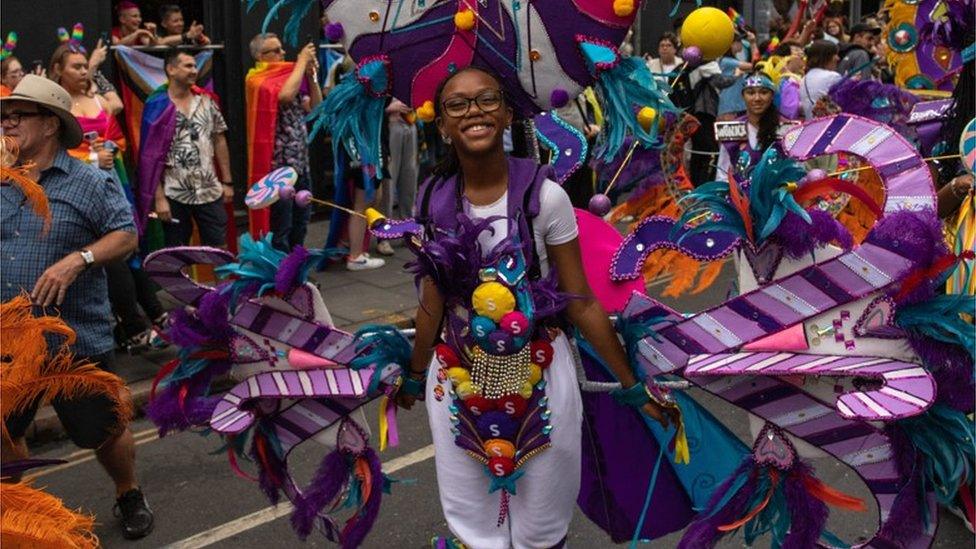 A woman in the march