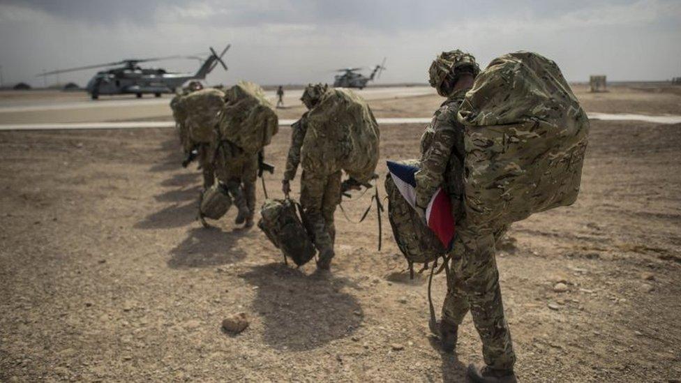 Last British troops leaving Camp Bastion in Helmand Province, Afghanistan, on 27 October 2014