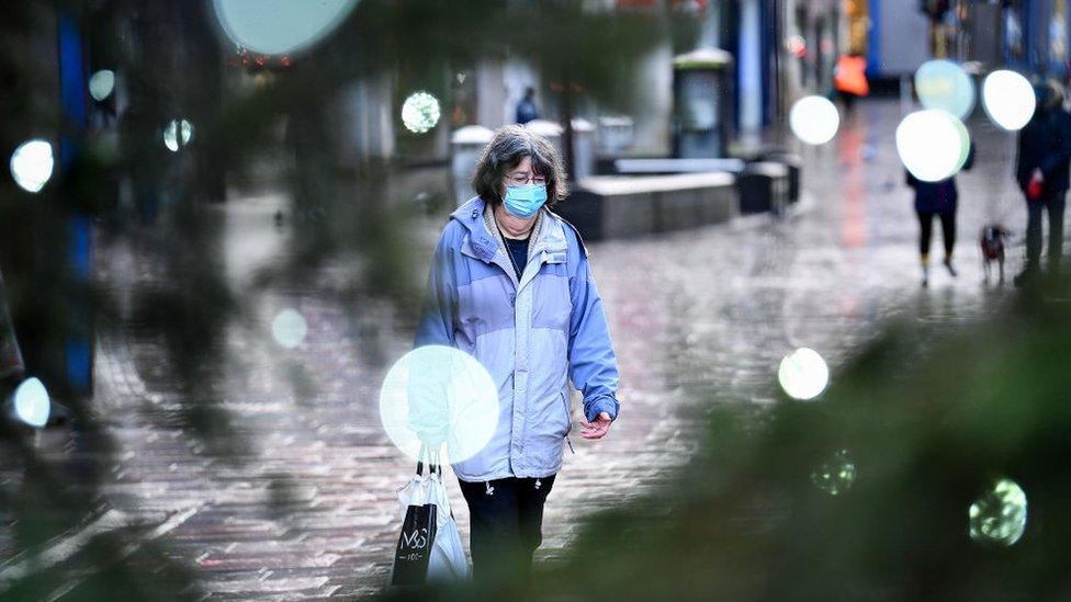 Woman in mask in Stirling