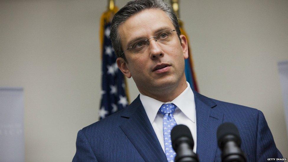 Governor Alejandro Garcia Padilla speaks to press at his mansion in Puerto Rico - 14 November 2013