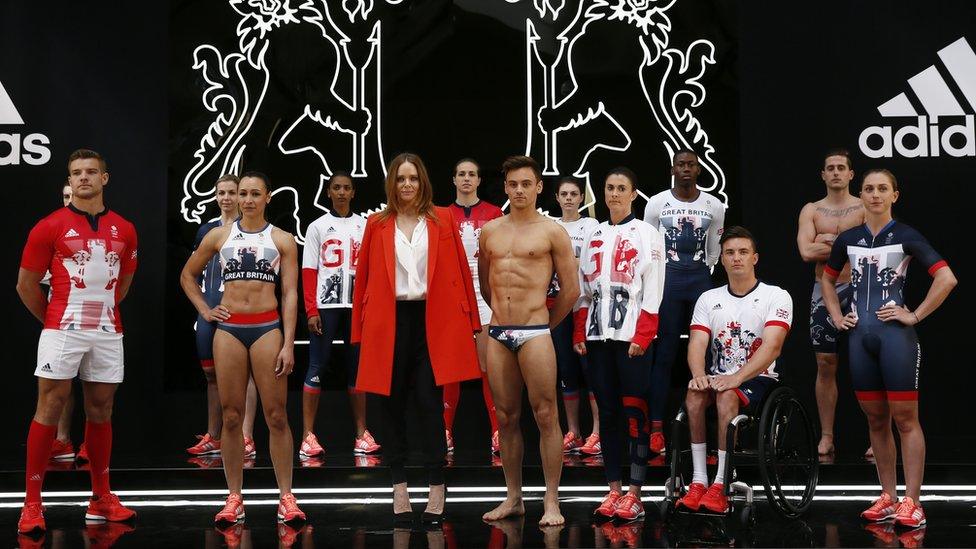 Team GB athletes in their Rio 2016 kit