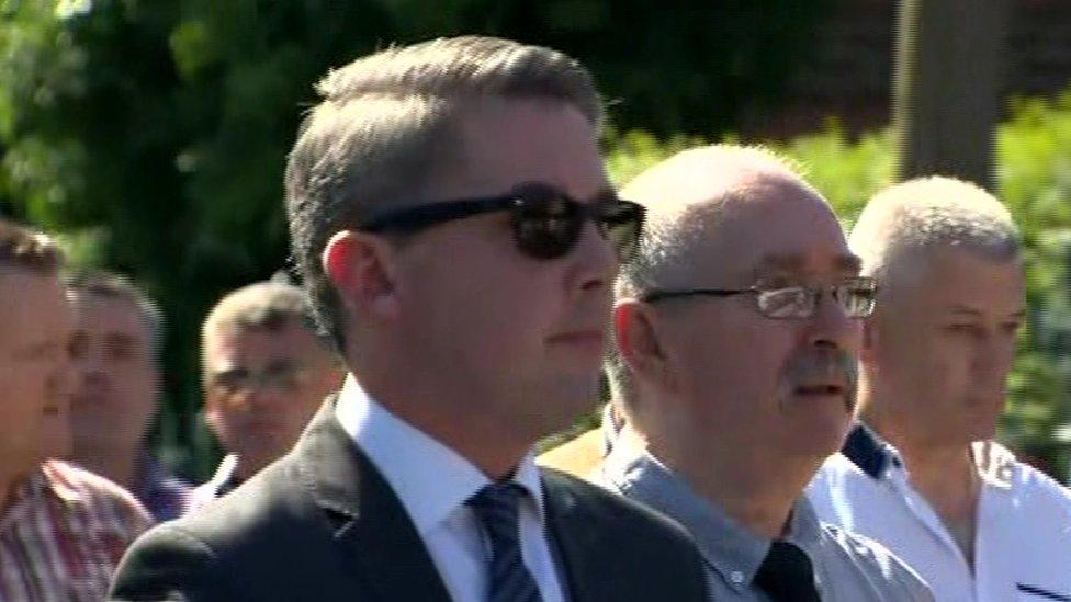 Sinn Féin councillor Niall Ó Donnghaile was among the mourners