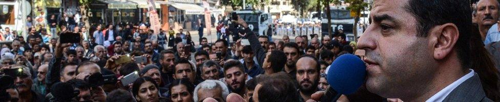 Selahattin Demirtas at a rally in Diyarbakir, Turkey, 30 October