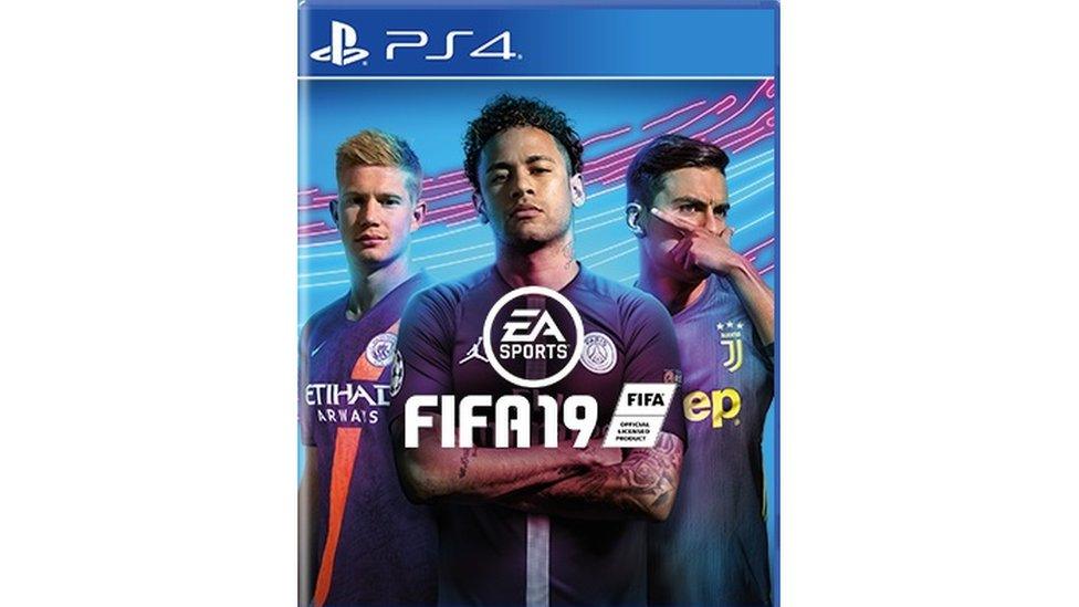 Neymar, Kevin De Bruyne and Paolo Dybala on the Fifa 19 cover.