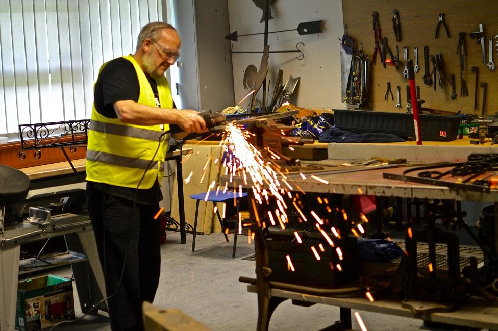 Man working in the Men's Shed