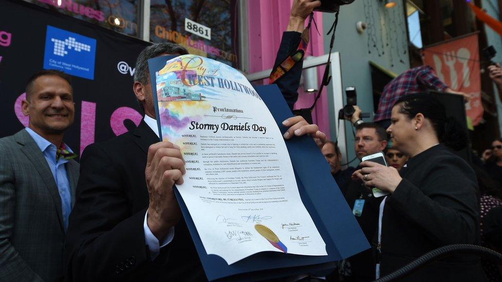 The West Hollywood proclamation declaring Stormy Daniels Day