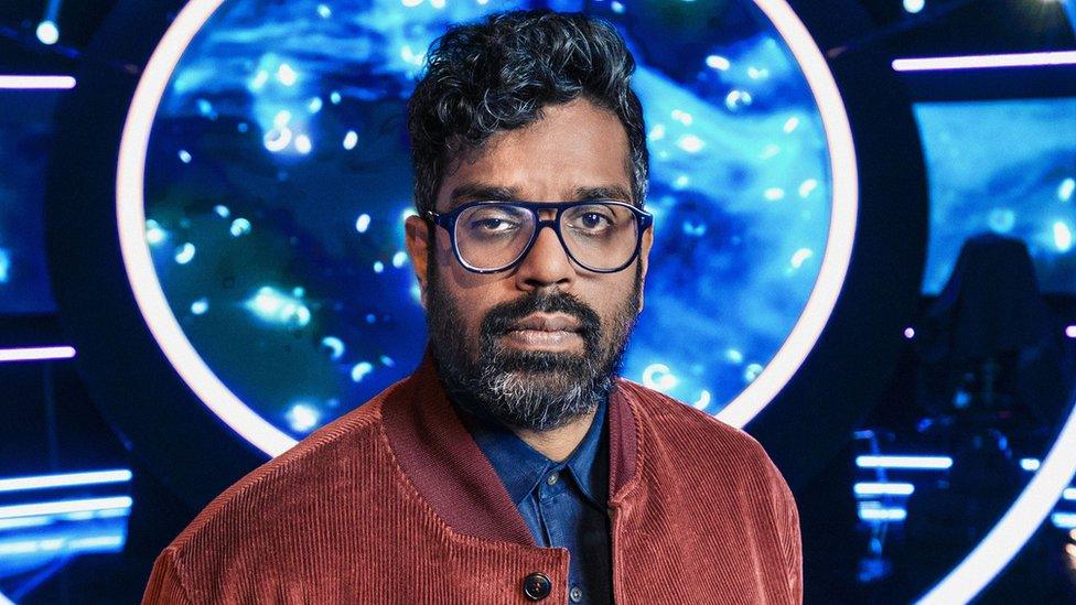 Romesh Ranganathan on the set of The Weakest Link