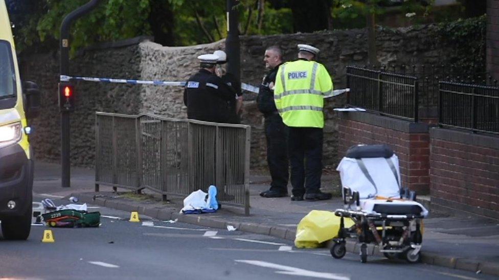 Police officers at the scene