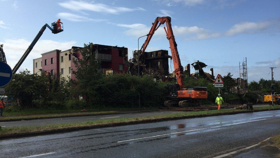 Demolition at hotel