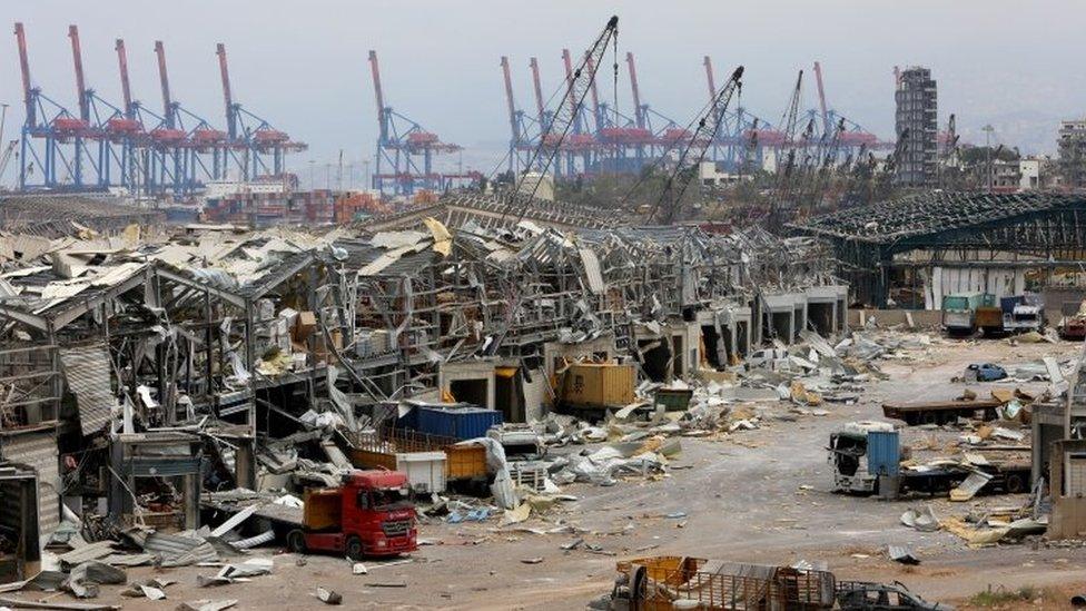 Beirut's devastated port. Photo: 6 August 2020