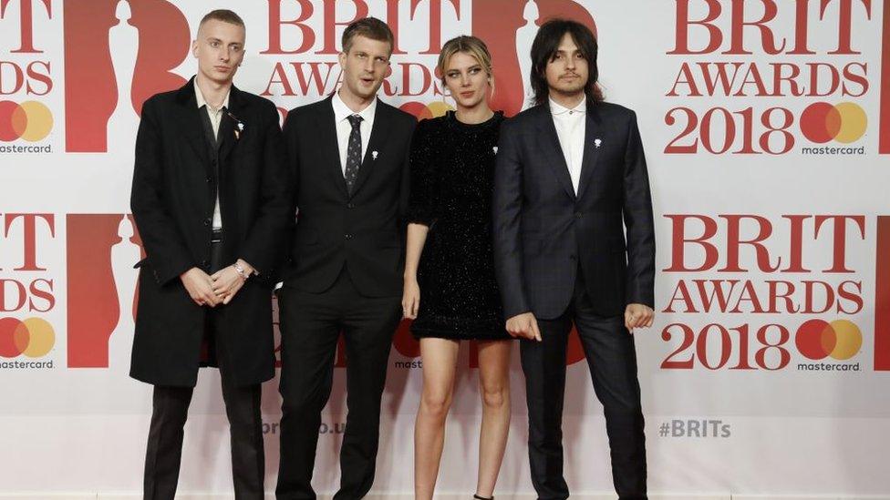 Ellie Rowsell (2nd R), Joff Oddie, Theo Ellis, and Joel Amey