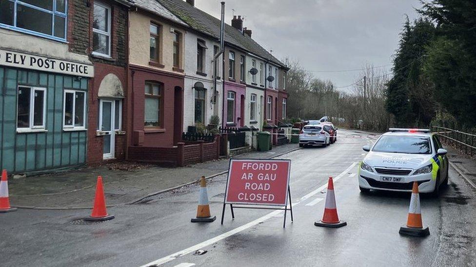 Part of Elwyn Street where there is a police cordon in place