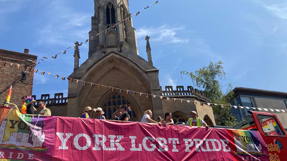 Bus in Pride parade