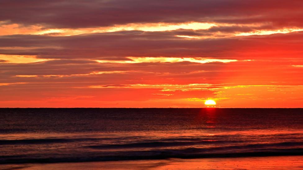 Picture of sunrise on June 29 2023 in Findhorn, Moray